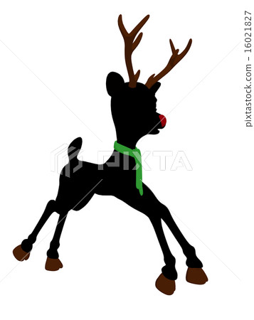 Rudolph The Red Nosed Reindeer Silhouette Illustration 16021827