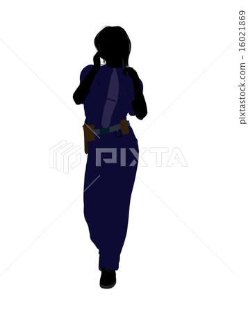 Female Police Officer Art Illustration Silhouette Female Police Officer Art Illustration Silhouette 16021869