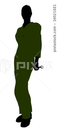 Female Mechanic Silhouette 16021881