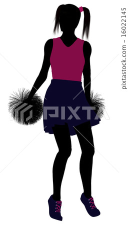Cheerleader silhouette on a white background Cheerleader silhouette on a white background 16022145