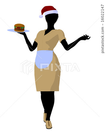 African American Waitress Illustration Silhouette African American Waitress Illustration Silhouette 16022147