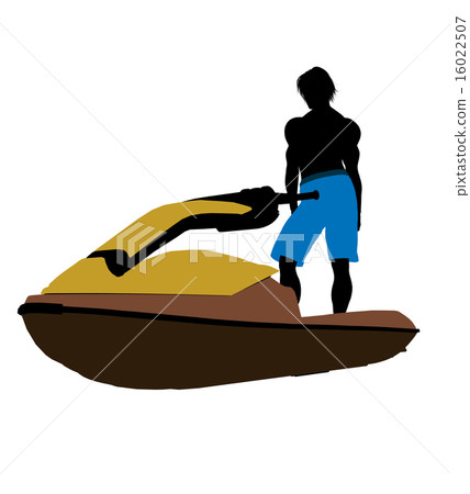 Male Jetskier Art Illustration Silhouette 16022507