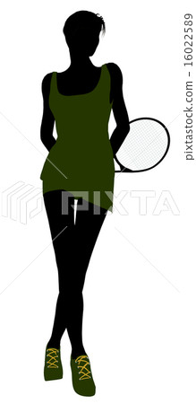 Female Tennis Player Illustration Silhouette 16022589