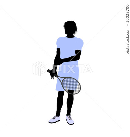 Male Tennis Player Illustration Silhouette Male Tennis Player Illustration Silhouette 16022700