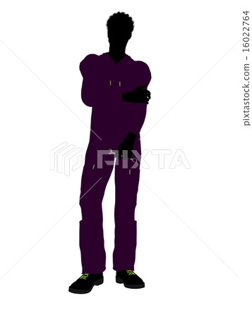 African American Mechanic Silhouette 16022764