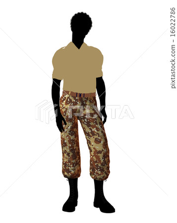 African American Soldier Illustration Silhouette 16022786