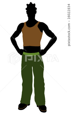 African American Casual Illustration Silhouette African American Casual Illustration Silhouette 16022834