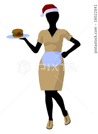 African American Waitress Illustration Silhouette African American Waitress Illustration Silhouette 16022841