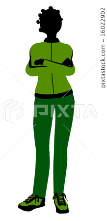 African American Female Jogger Illustration Silhouette 16022902