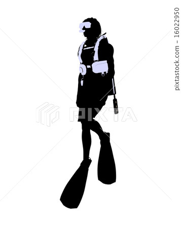 Male Scuba Diver Illustration Silhouette 16022950