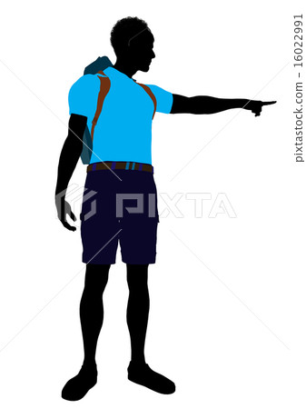 African American Hiker Silhouette 16022991