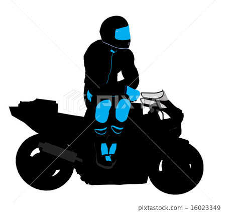 Male Sports Biker Illustration Silhouette 16023349