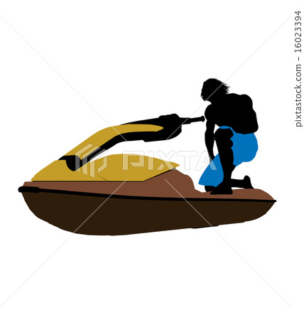 Male Jetskier Art Illustration Silhouette 16023394