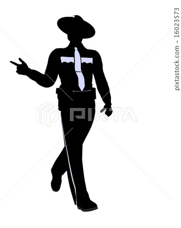 Male Police Officer Illustration Silhouette 16023573