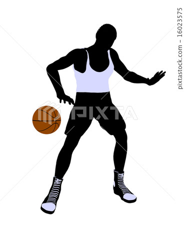 African American Basketball Player Illustration Silhouette 16023575