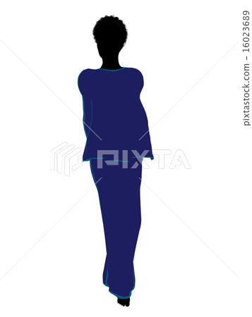 African American Woman Lingerie Silhouette 16023689