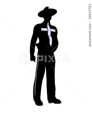 Male Police Officer Illustration Silhouette 16023781