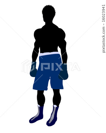 African American Male Boxer Illustration Silhouette 16023941