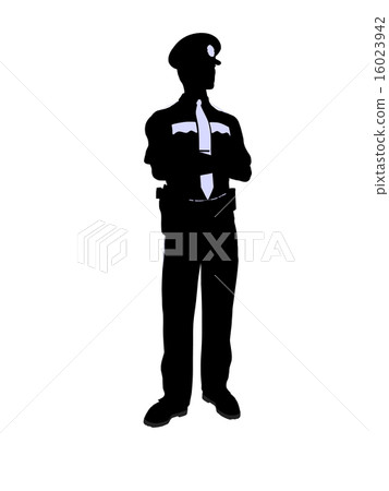 Male Police Officer Illustration Silhouette 16023942