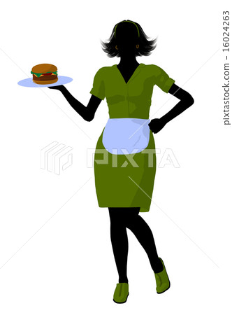 Waitress Illustration Silhouette 16024263