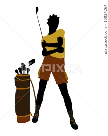 African American Female Golf Player Illustration Silhouette African American Female Golf Player Illustration Silhouette 16024264