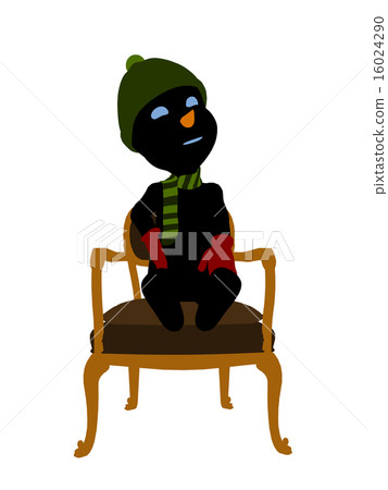 Snow Man Sitting In A Chair Silhouette Illustration 16024290