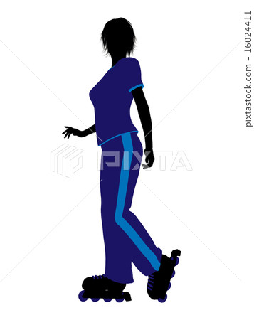 Female Roller Skater Silhouette Female Roller Skater Silhouette 16024411