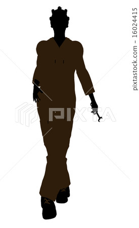 Female African American Mechanic Silhouette 16024415