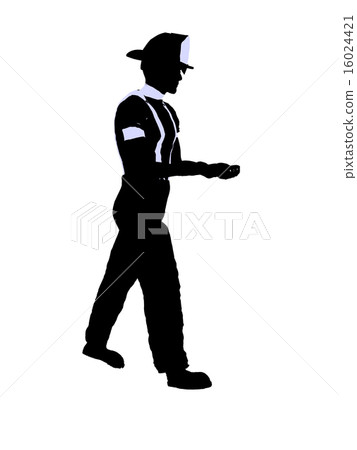 Male Firefighter Illustration Silhouette 16024421
