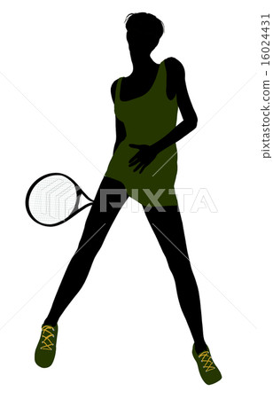 Female Tennis Player Illustration Silhouette Female Tennis Player Illustration Silhouette 16024431