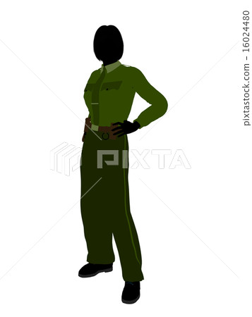 Female Sheriff Art Illustration Silhouette 16024480