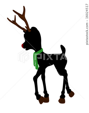 Rudolph The Red Nosed Reindeer Silhouette Stock