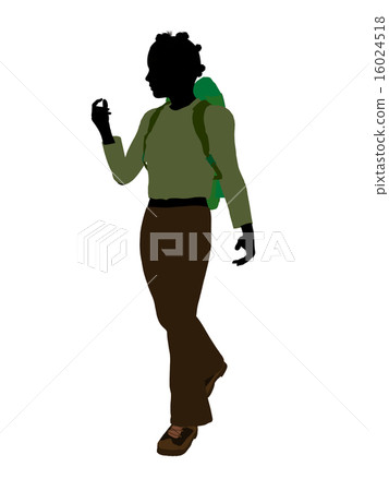 African American Teen Hiker Silhouette 16024518