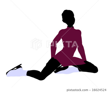 Female Ice Skater Silhouette 16024524