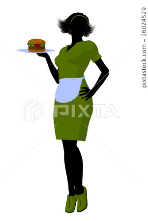 Waitress Illustration Silhouette Waitress Illustration Silhouette 16024529