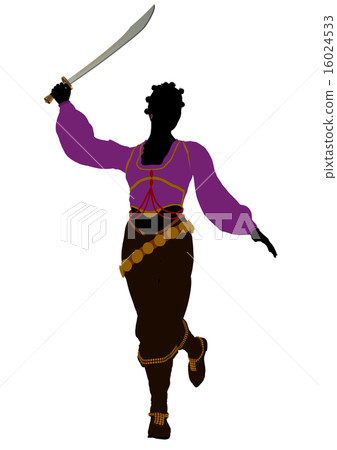 African American Female Pirate Silhouette African American Female Pirate Silhouette 16024533
