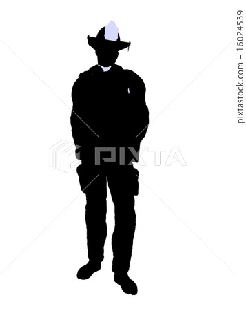 Male Firefighter Illustration Silhouette 16024539