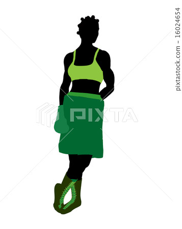 African American Female Boxer Illustration Silhouette 16024654