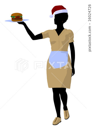 African American Waitress Illustration Silhouette African American Waitress Illustration Silhouette 16024726