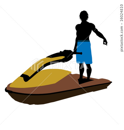 Male Jetskier Art Illustration Silhouette 16024810