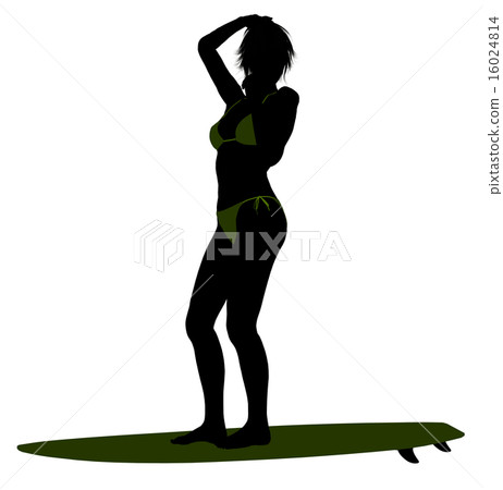 Female Surfer Silhouette Illustration Female Surfer Silhouette Illustration 16024814