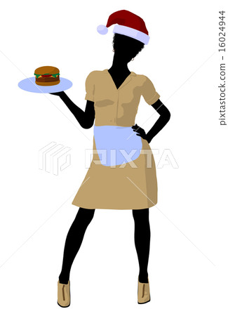 African American Waitress Illustration Silhouette African American Waitress Illustration Silhouette 16024944