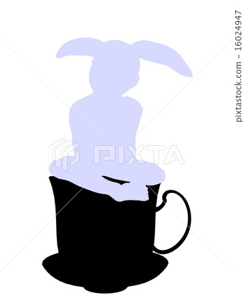 White Rabbit Silhouette Illustration White Rabbit Silhouette Illustration 16024947
