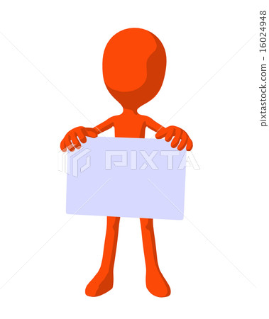 Cute Orange Silhouette Guy Holding a Blank Business Card Cute Orange Silhouette Guy Holding a Blank Business Card 16024948