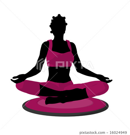 African American Female Yoga Illustration Silhouette African American Female Yoga Illustration Silhouette 16024949