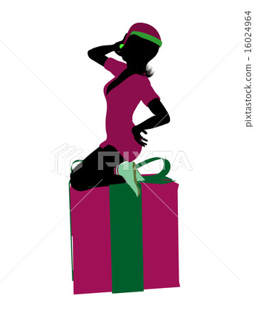 Christmas Elf Silhouette Illustration 16024964