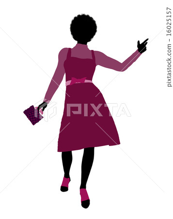 African American Shopping Illustration Silhouette 16025157