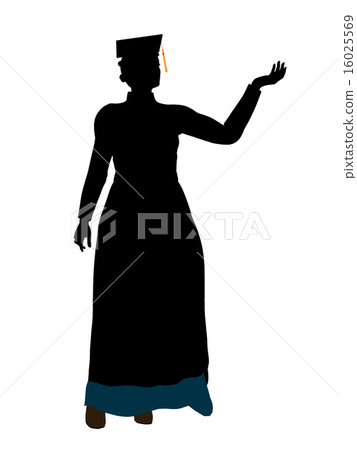 African American Graduate Illustration Silhouette 16025569