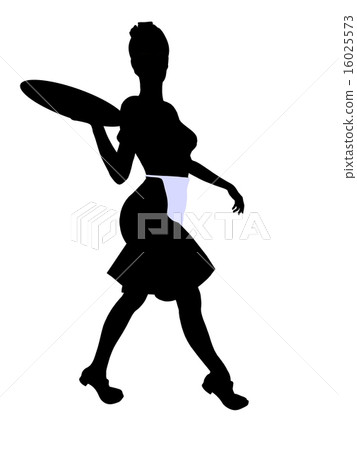 Waitress Illustration Silhouette Waitress Illustration Silhouette 16025573