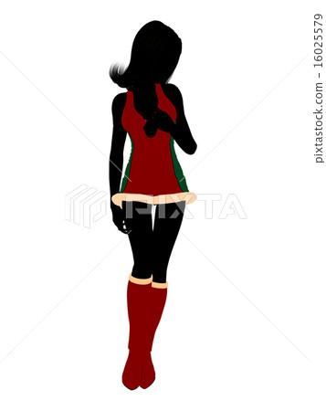 Sexy Female Christmas Elf Silhouette Illustration Sexy Female Christmas Elf Silhouette Illustration 16025579